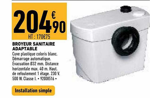 broyeur sanitaire adaptable