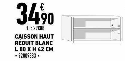 caisson haut réduit blanc l 80 x h 42 cm