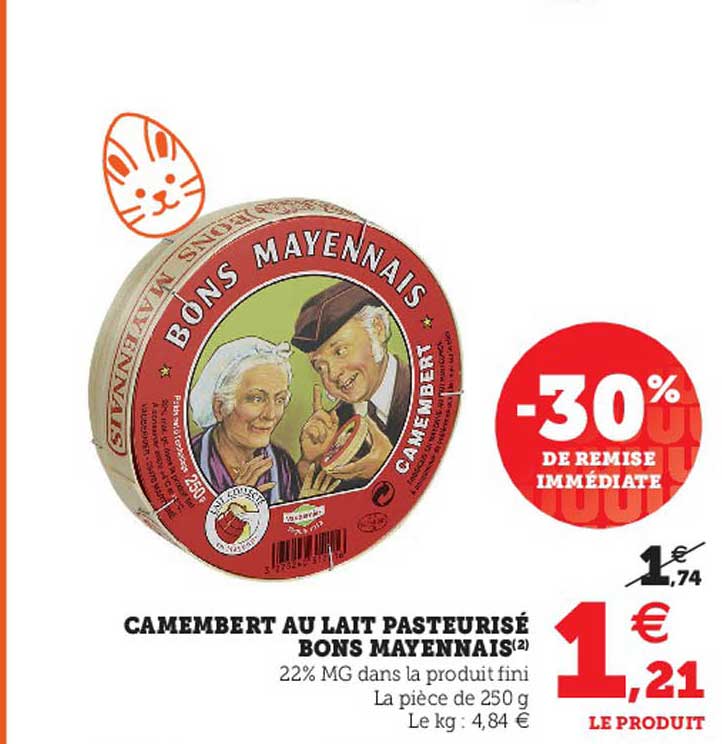 camembert au lait pasteurisé bons mayennais