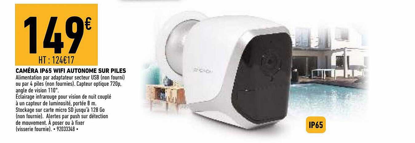 caméra ip65 wif autonome sur piles