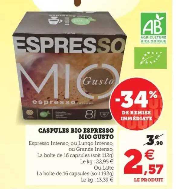 capsules bio espresso mio gusto