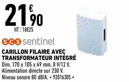 carillon filaire avec transformateur intégré scs sentinel