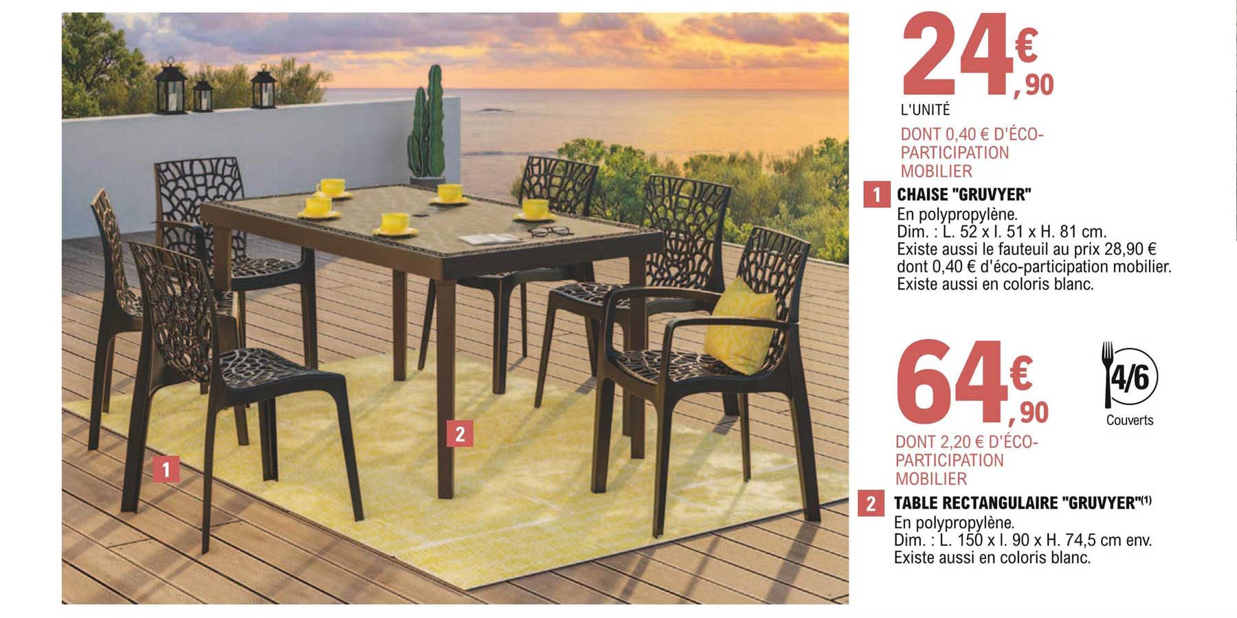 Chaise "gruvyer", Table Rectangulaire "gryvyer"