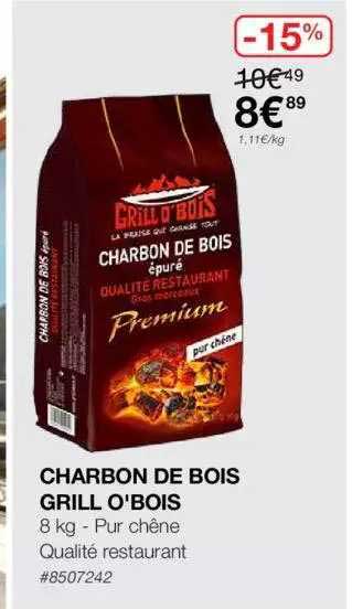 charbon de bois grill o'bois