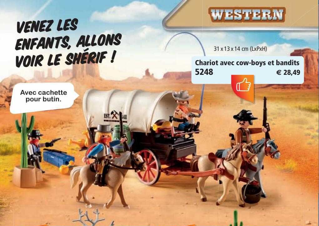 chariot avec cow-boys et bandits