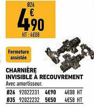 charnière invisible à recouvrement