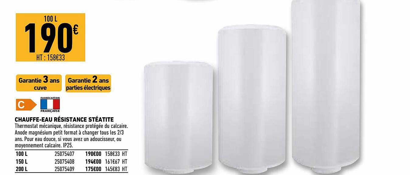 chauffe-eau résistance stéatite