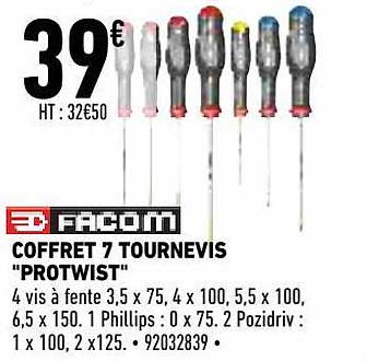 coffret 7 tournevis "protwist" facon