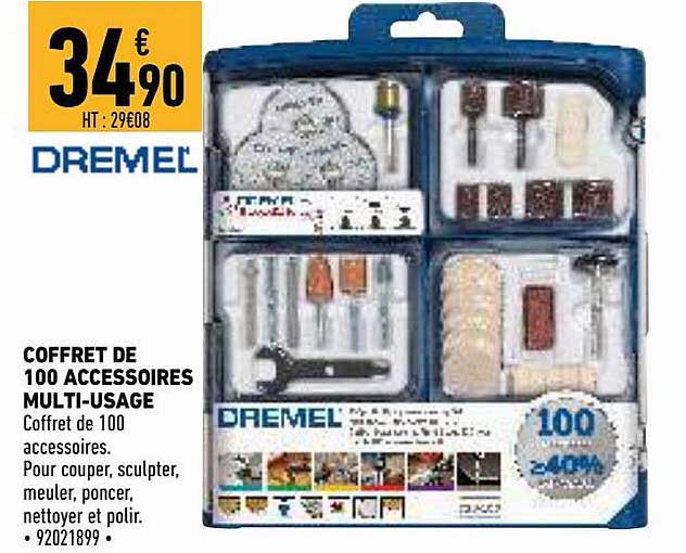 coffret de 100 accessoires multi-usage dremel