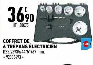 coffret de 6 trépans électricien