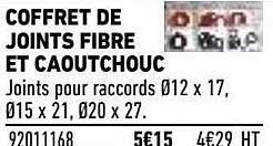 Coffret De Joints Fibre Et Caoutchouc