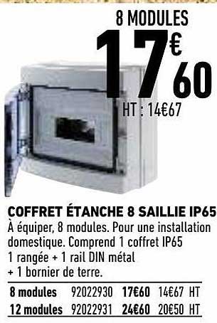 coffret étanche 8 saillie ip65