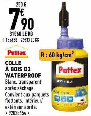 Colle à Bois D3 Waterproof Pattex