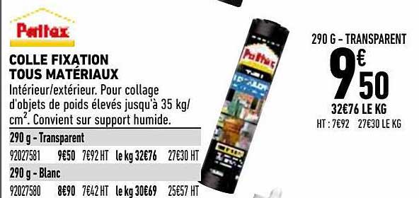 colle fixation tous matériaux pattex