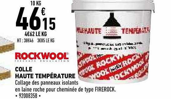 colle haute température rockwool