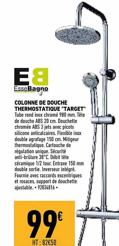colonne de douche thermostatique "target"
