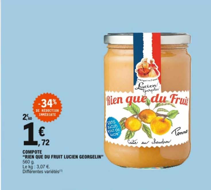 compote "rien que du fruit lucien georgelin"