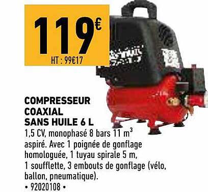 compresseur coaxial sans huile 6 l