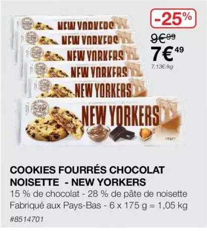 cookies fourrés chocolat noisette - new yorkers