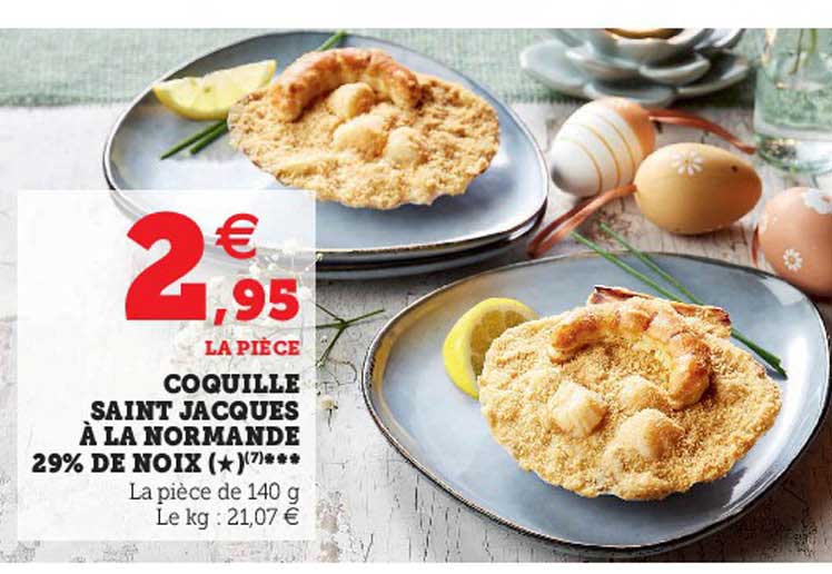 coquille saint jacques à la normande 29% de noix