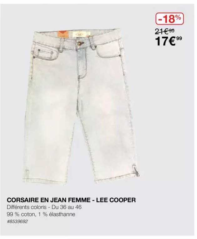 corsaire en jean femme - lee cooper