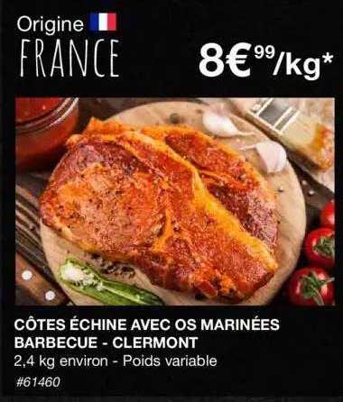 Côtes échine Avec Os Marinées Barbecue - Clermont