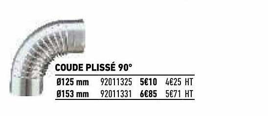 coude plissé 90°