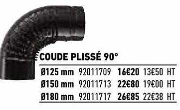 coude plissé 90°