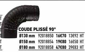 coude plissé 90°