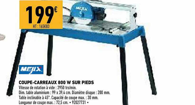 coupe-carreaux 800 w sur pieds