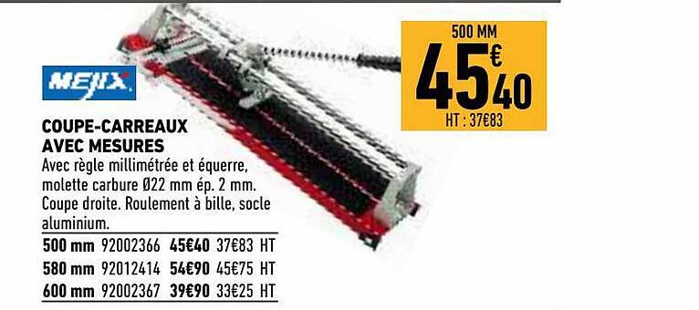 coupe-carreaux avec mesures