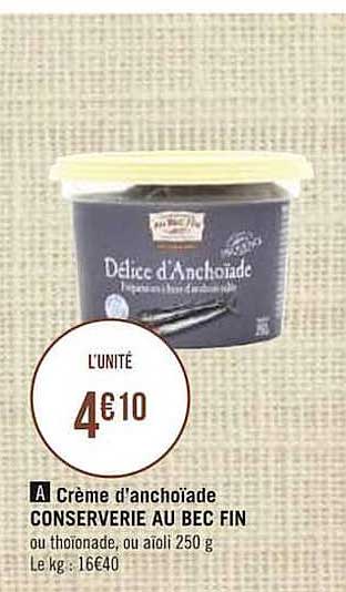 crème d'anchoïade conserverie au bec fin