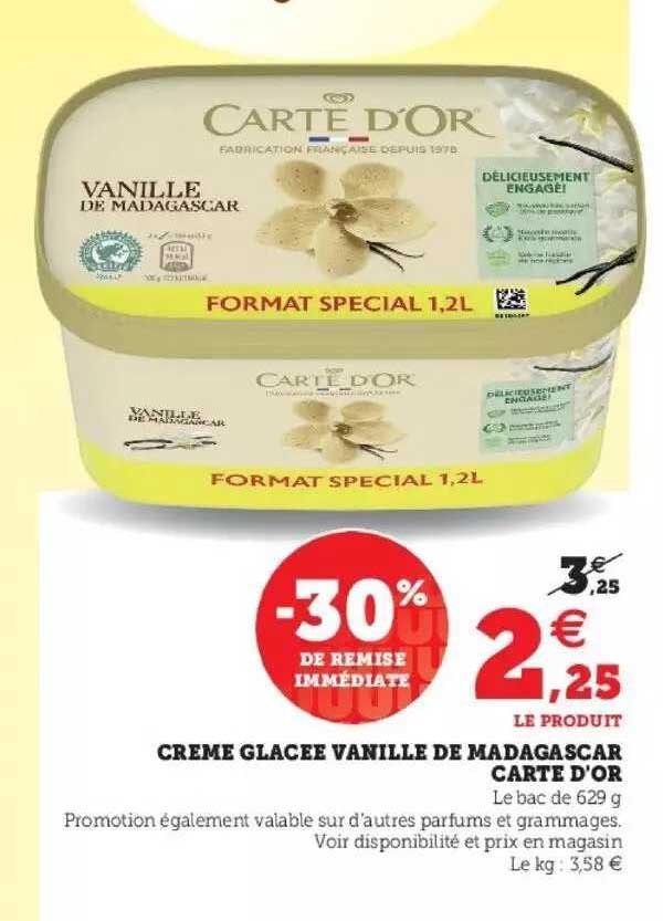 Crème Glacée Vanille De Madagascar Carte D'or