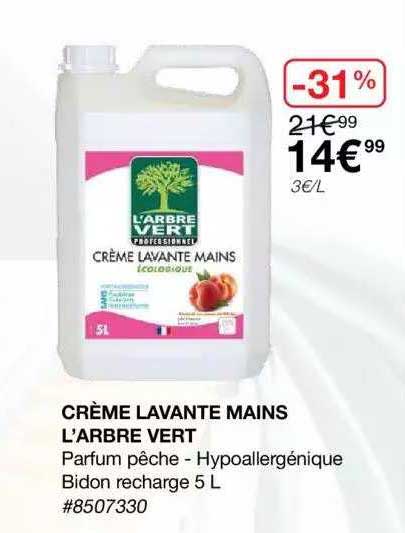 crème lavante mains l'arbre vert
