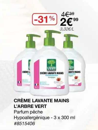 crème lavante mains l'arbre vert
