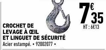 crochet de levage à œil et linguet de sécurité
