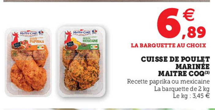 cuisse de poulet marinée maître coq