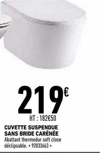 cuvette suspendue sans bride carénée