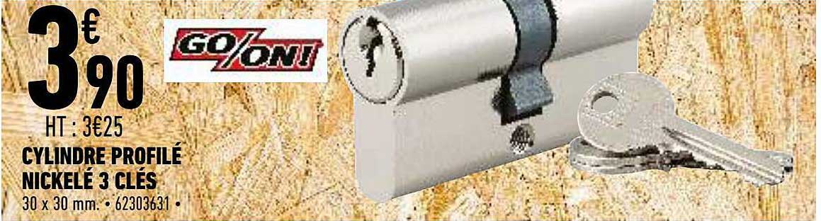 cylindre profilé nickelé 3 clés go-on!