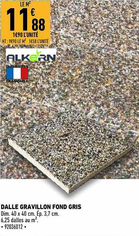 Dalle Gravillon Fond Gris