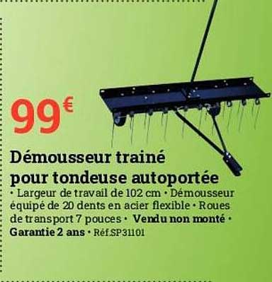 démousseur trainé pour tondeuse autoportée