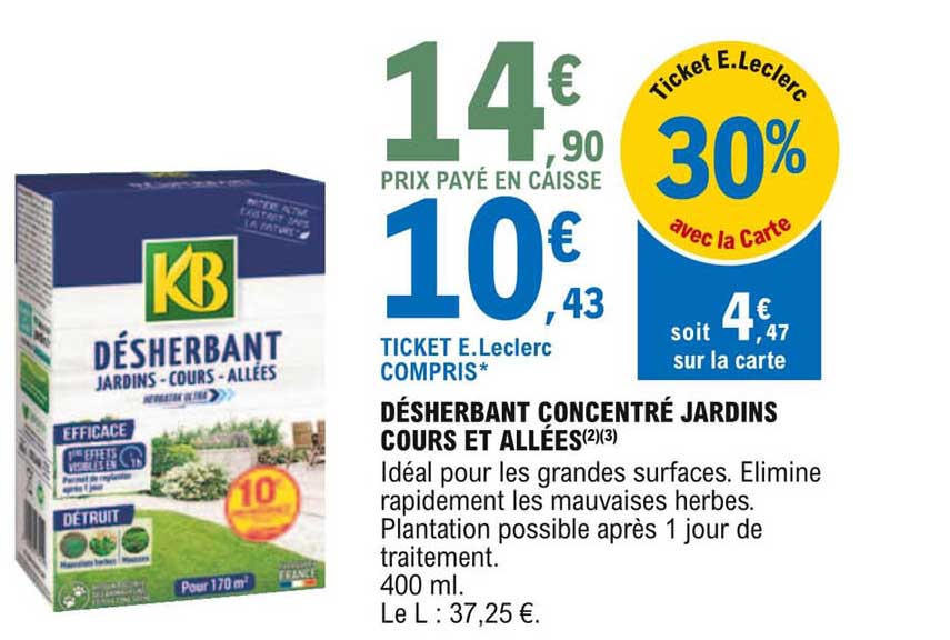 désherbant concentré jardins cours et allées