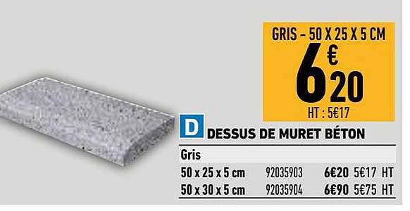 dessus de muret béton