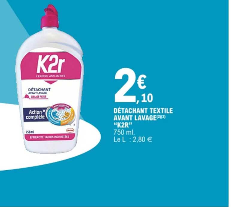 détachant textile avant lavage "k2r"