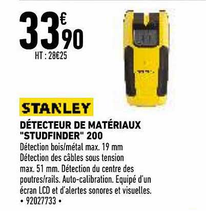 détecteur de matériaux "studfinder" 200 staley