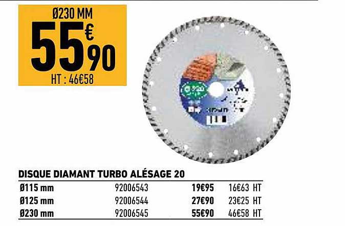 disque diamant turbo alésage 20