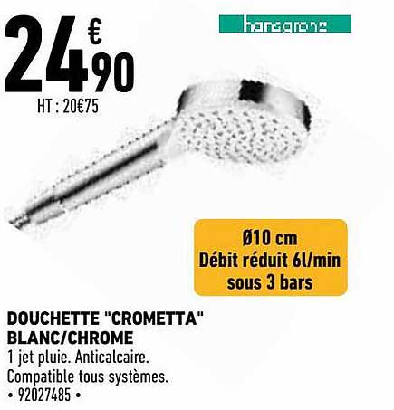 Douchette "crometta" Blanc-chrome