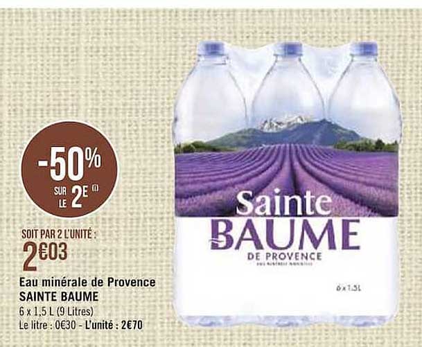 eau minérale de provence sainte baume