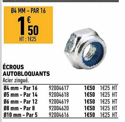 écrous Autobloquants
