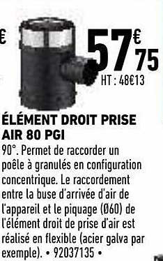 élément Droit Prise Air 80 Pgi